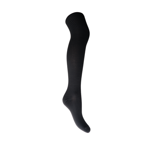 BC Malika Black Kneehigh Rib Sock